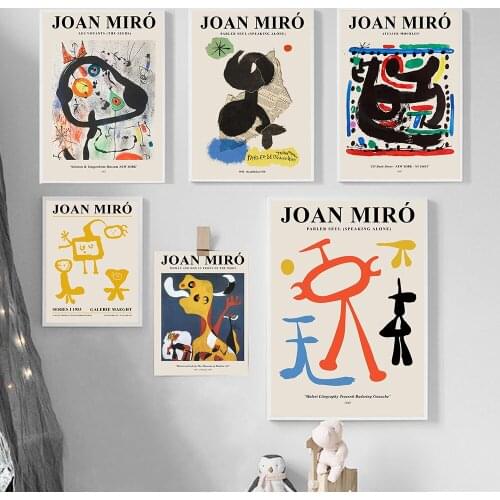 Joan Miro Famous Paintings Abstract Canvas Painting Posters And Prints Wall Art Picture Abstract Decorative Home Decor Cuadros