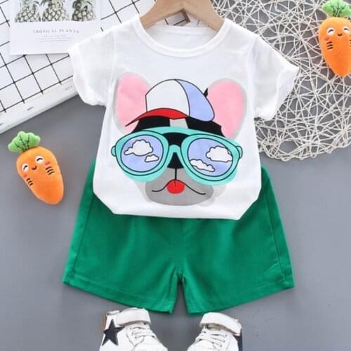 New Kids Clothing Sets Cartoon Dog Print Clothing for Boys T-Shirt+Shorts Children Clothing O-neck Baby Boys Clothes Sport Suits