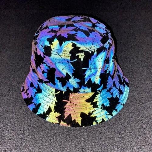 2021 NEW Colorful Reflective Fishermans Hat Men Bucket Hat Night Reflect Light Women Punk Rock Sun Hats Fashion Hipster SA685