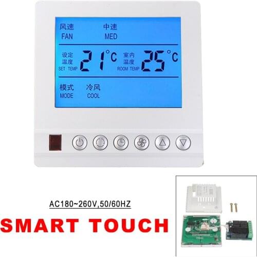 New Arrival LCD Screen Disaplay Digital Thermostat Durable Intelligent Touch Fan Coil Temperature Controller For Home