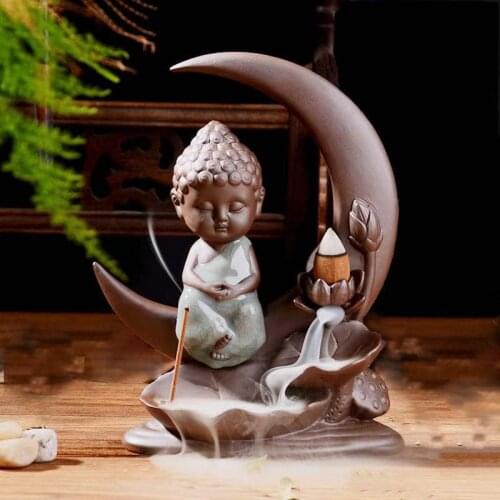 Creative New Chinese Backflow Incense Burner Ceramic Tower Incense Burner Incense Stick Home Zen Zisha Ornaments