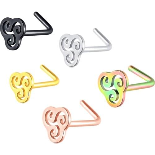 Mix Fashion 50pcs/lot Steel Multiple L Shapes Nose Piercing Nose Ring Nostril Cartilage Nose Studs Body Jewelry Piercing Oreja