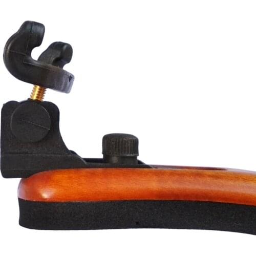 Flora Parts 1/8 1/16 Violin Shoulder Rest Pad Portable Adjustable Solid Wood Wooden Shoulder Rest Brass S-1081