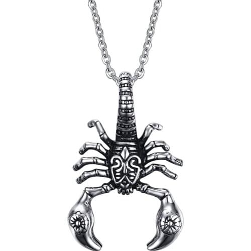 Titanium Steel Scorpion Pendant Mens Gifts for Friends Punk Jewelry N00527