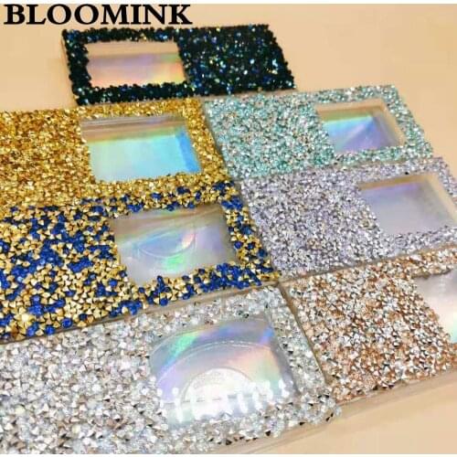 Eyelash packaging plastic box colorful diamond tape tray wholesale bulk mixed eyelash packaging