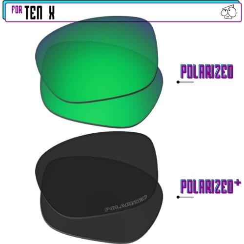 EZReplace Polarized Replacement Lenses for - Oakley Ten X Sunglasses - Black P Plus-Green P