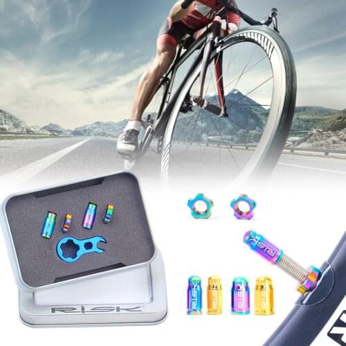 FV55 AV55 Mountain and Road Bike Titanium Presta Schrader Valve Cap Bicycle Valve Adapter Kit Tire Valve Stem Caps Dust Cover
