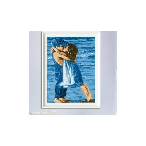 Needlework, DIY DMC Cross stitch,Sets For Embroidery kits,first romantic kiss sea pattern Cross-Stitching,factory wholesale