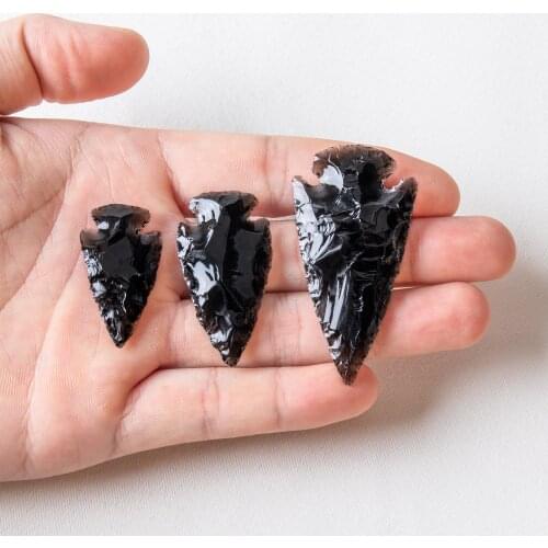 1pc black obsidian arrow Chakra Accessories material Evil spirit natural stone