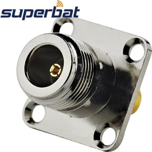 Superbat 5pcs SMA-N Adapter SMA Plug to N Jack Mount Flange Coaxial Connector