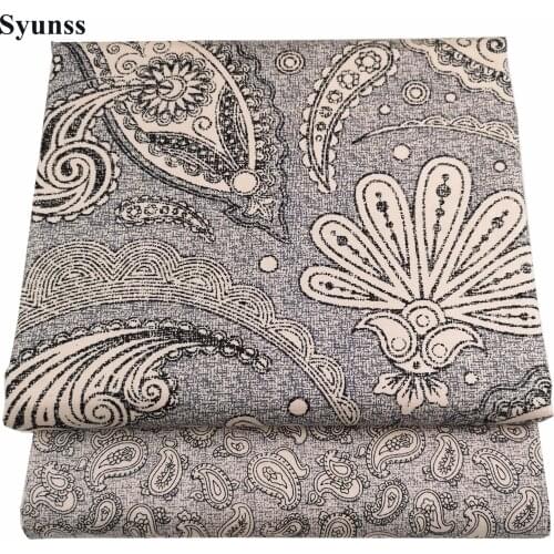 Syunss New Gray Floral Print Cotton Fabric Tilda for Diy Patchwork Quilting Baby Cribs The Cloth Cushions Blanket Sewing Tissus