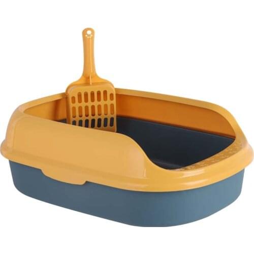 Pet Toilet Bedpan Anti Splash Cats Litter Box Cat Tray With Scoop Kitten Dog Clean Toilet Home Plastic Sand Box Cat Supplies