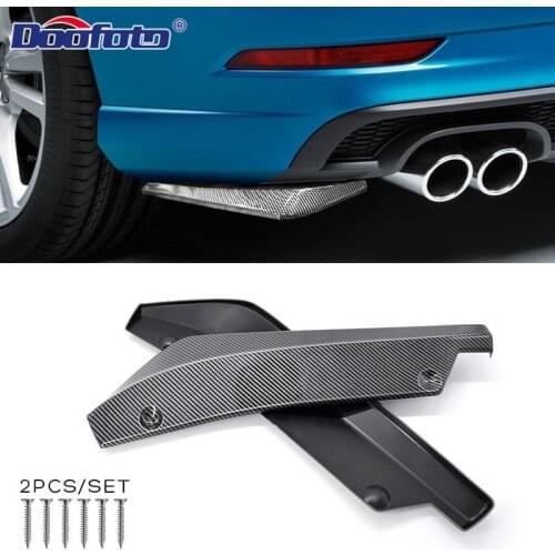 Universal Car front Rear Bumper Strip Lip Spoiler Diffuser Splitter Scratch Protector Carbon fiber Winglets Side Skirt Extension