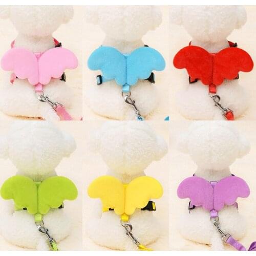 Pet Breathable Polyester Vest Leash For Dogs Angel Love Leash Adjustable Pet Vest For Small Medium-sized Dogs Cats And Puppies