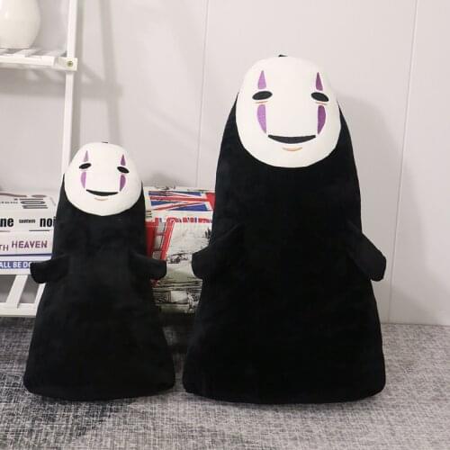 40/60cm Japan Anime No Face Man Toys Stuffed Faceless Man Ghost Plush Toys Spirited Away Cartoon Doll Kaonashi Kids Gift