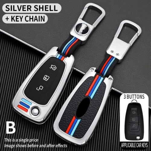 Zinc Alloy Car Key Protective Cover For Ford Focus MK3 Mondeo Fiesta Kuga ECOSPORT ESCAPE RANGER S-Max C-Max