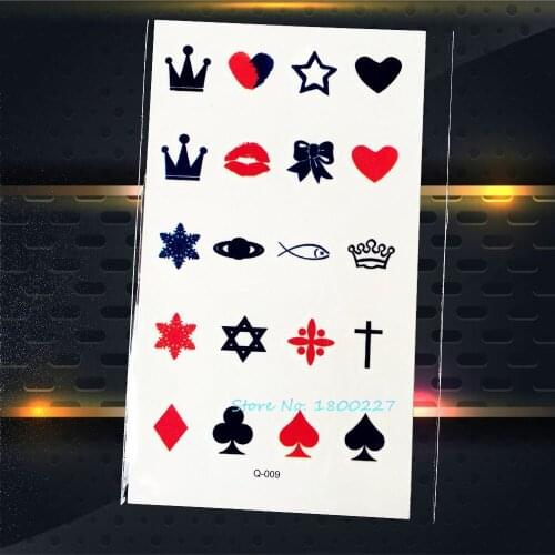 1PC Brand New Fashion Poker Design Tattoo Stickers Sexy Girl Lips PAQ-009 Little Bauble Gadget Tattoo Paste Bowknot Tattoo 2016
