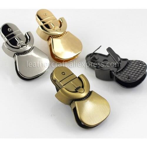 1x Metal Bag Tongue Lock Clasp Push Lock Closure Catch Buckles Leather Craft Women Bag Purse Handbag Accessories 1-15/16"