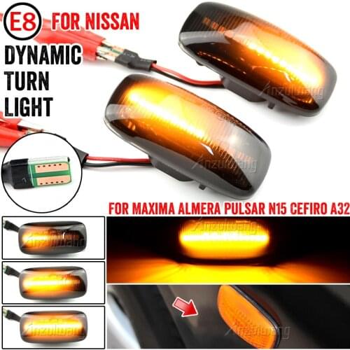 2pcs Dynamic Side Marker Repeater Light Turn Signal Lights Lamp For Nissan Maxima Almera for Pulsar N15 Cefiro A32 1995-2000