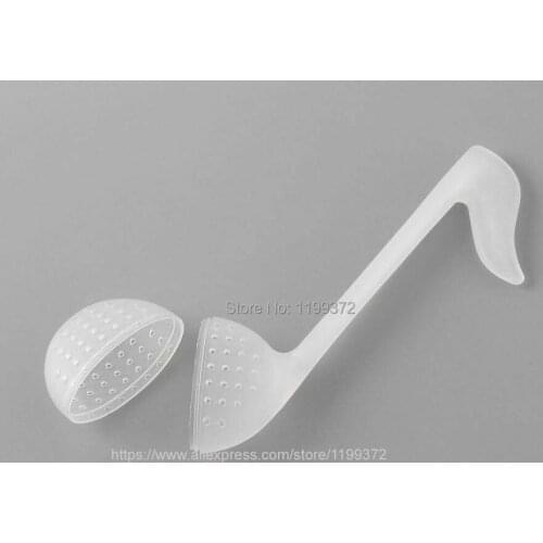 200pcs Novelty music Note Plastic teaspoon Tea Spoon teaspoons filter tea infuser tea strain Strainer Diffuser White