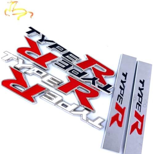 2PCS 3D Car Sticker Styling Metal Type R Sticker For Honda City CR-V XR-V HR-V Accord FIT Jazz Stream Crider Greiz CIVIC Spirior