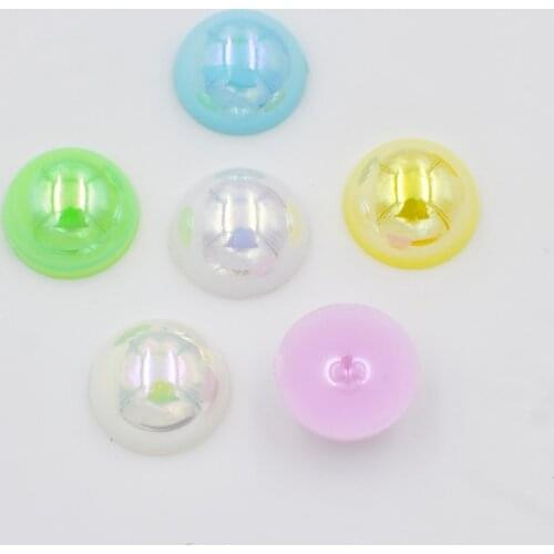 40pcs 14mm AB Pearl Half Bead Flatback Stone Scrapbook Wedding Ornament Beads Applique DIY Craft SR13