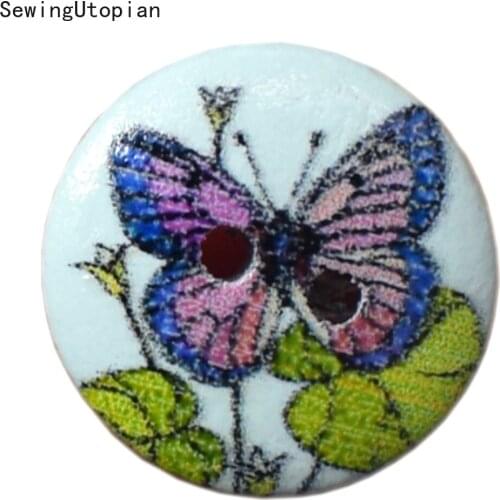 50PCS 15MM Wood Flower Shape Sewing Round Wooden Buttons for Kids Clothes Scrapbooking Decorative Handicraft DIY Accessories