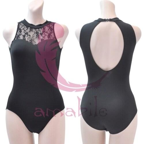 Ballet Dance Gymnastics lace collar halter neck turtle neck leotard adult leotard AL0186