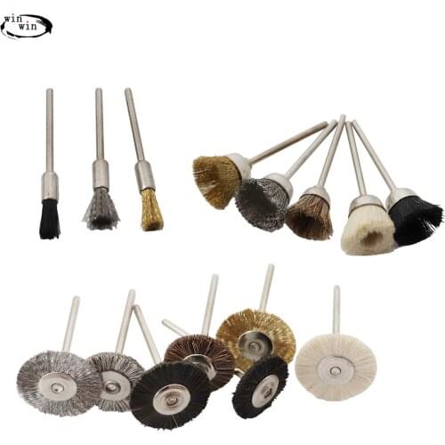 Berkem 10pcs Brush with handle grinding head round small polished jade carving brush wenplay walnut special brush electric