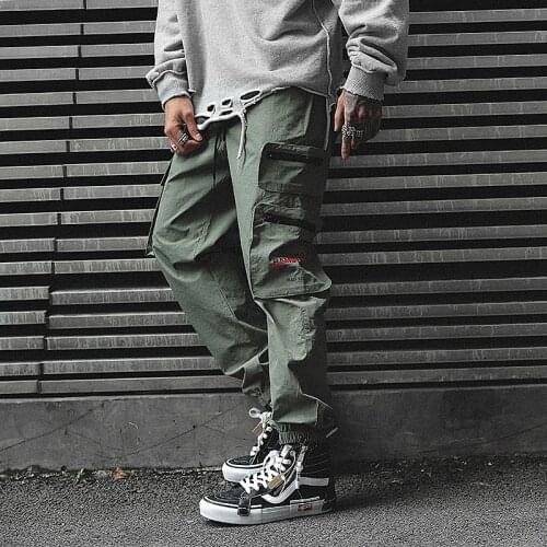 2019 new streetwear hip hop pants big pockets men cargo pants high street joggers trousers LBZ79