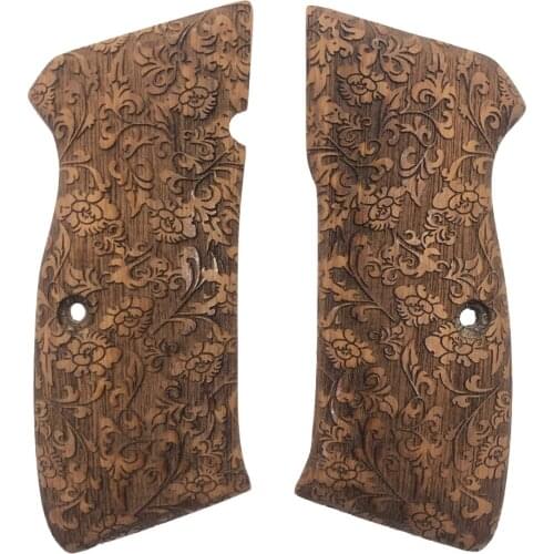 CZ75 Compatible With Special Pattern Laser Cut Wooden Grip Mod55