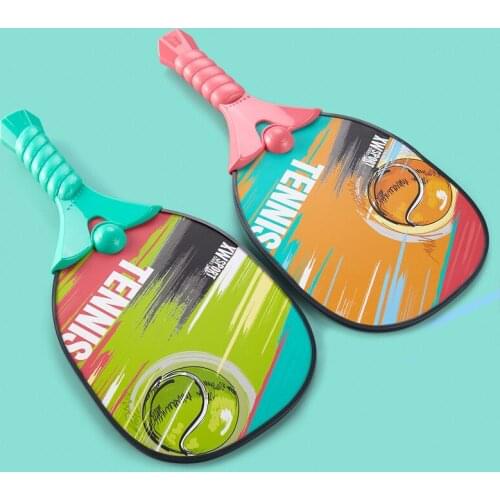 Childrens Beach Pickball Racket Squash Racket Toy Beach Sports Double Racket Outdoor Sports Equipment 43*24*6cm With Ball 2021