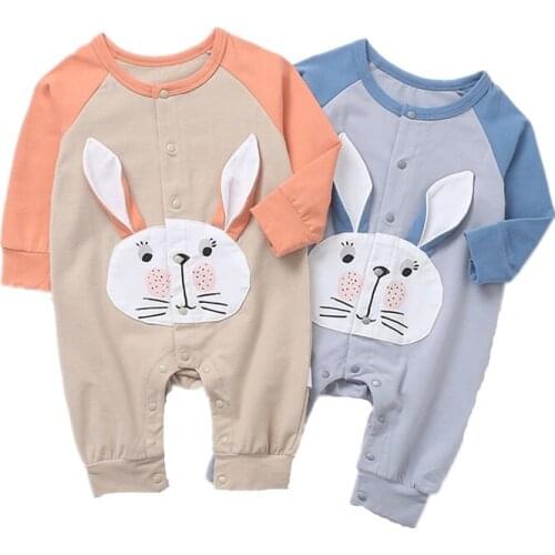 Long Sleeve Baby Jumpsuit Muslin Lovely Rabbit Costume Spring Autumn New Boys' Leotard Toddler Boys Girls Animal Overalls