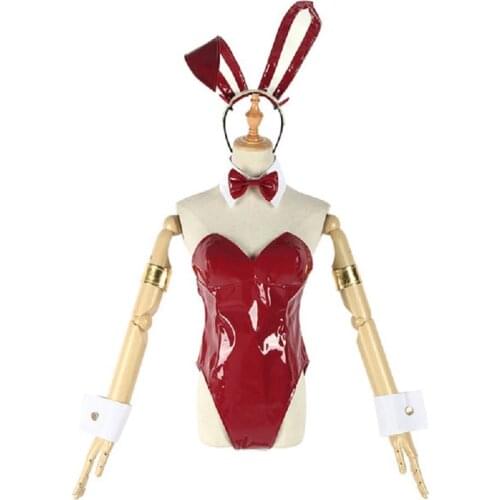 Anime DARLING in the FRANXX 02cos Costume Bunny Girl Sexy Women Jumpsuit Red Pu Leather Suit free shipping