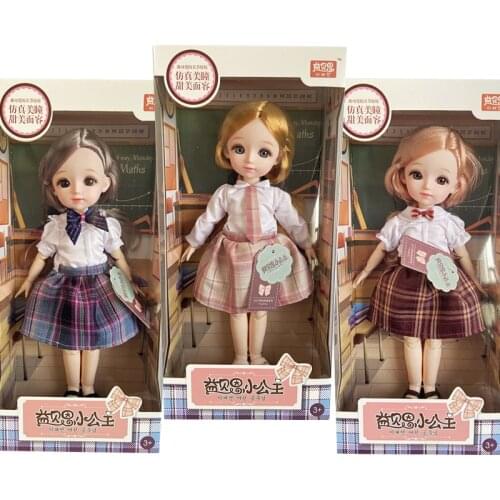 31cm 12 Inch Bjd Doll 23 Movable Joints 1/6 Makeup Dress Up 3D Eyes School For Girls Birthday Fashion DIY Gift