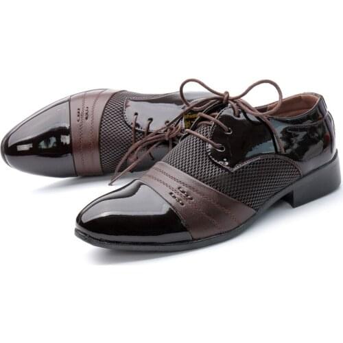 New Large Size Mens Formal Dress Business Leather Shoes Men Oxford Lace-Up Shoes for Men Fashion Dress Footwear Men