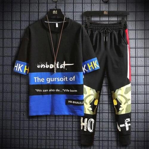 11 Styles Mens Sets Hip hop Clothes Streetwear Summer Outfit Male T-shirt and Pant Two Pieces Hip-hop Set Casual Plus Size 3XL