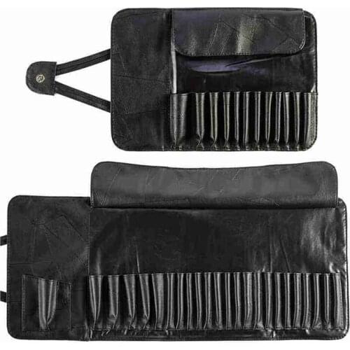 Makeup Brushes Guard black PU Bag Good Protection gray 24pcs Make Up Brushes bag with high quality