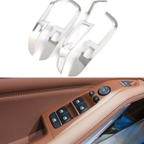 Chrome Window Lift Button Frame Trim Cover for BMW X5 G05 2019 2020 Left Hand Drive