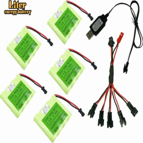 4.8V 2800mAh Ni-MH Battery With 5 in 1 Charger For Remote Control Toys Lighting Electric Tool AA Group RC TOYS Battery Group