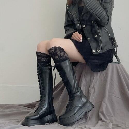 New 2021 Women Winter Over Knee cotton lace socks Long Boot Warm Stockings Lace Sexy Warm White Socks