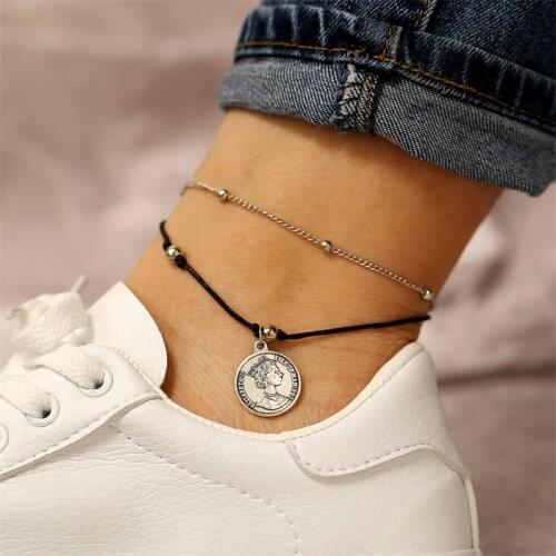 New foot jewelry creative head seal pendant two piece set