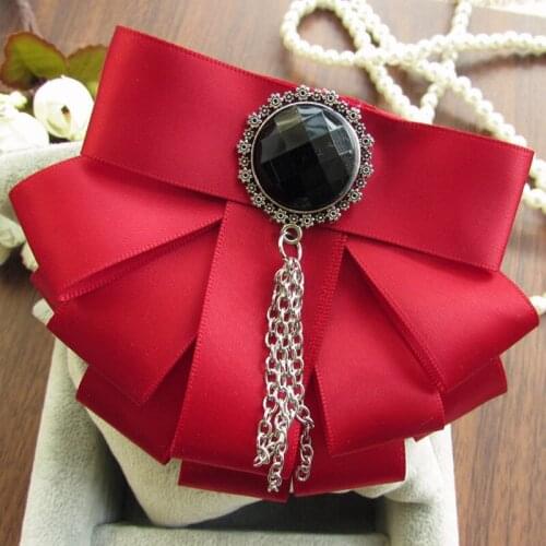 New Handmade Bow Tie Mens Womens Jewelry Gift Korean Crystal Tassel Chain Bowtie Red Black 9 Colors Optional