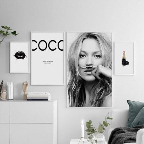 Supermodel Kate Moss poster fashion ins Nordic minimalist bedroom living room decoration painting