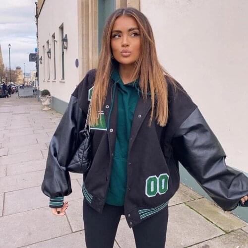 Retro Coat Casual Baseball Harajuku Jacket Top Sports Sweatshirt Street Jacket Loose Casual Sewing Jacket High Street Hip Hop