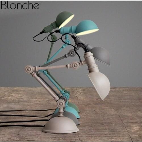 Nordic Adjustable Table Lamps Robotic Arm Stand Desk Light for Bedroom Bedside Lamp Study Home Lighting Fixture Industrial Decor