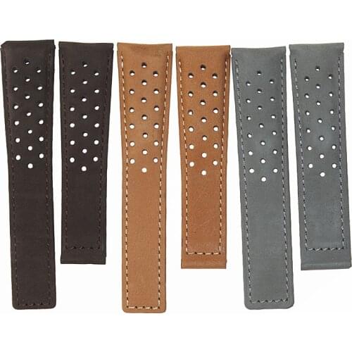 New 22mm 24mm Brown frosted Cow Leather Watchband For TAG HEUER CARRERA Monaco Series Men Band Watch Strap Wrist Bracelet belt