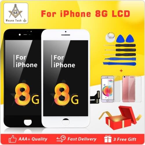Retail AAA LCD For iPhone 8G Display With Touch Digitizer Assembly With Parts Cold Glue + 3D Touch Free Shipping+Gifts