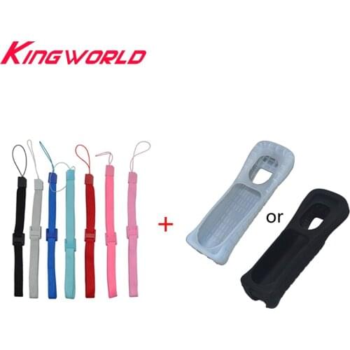 Silicone Rubber Case With 7pcs Hand Strap for Wii Remote Controller Soft Silicone Skin Shell