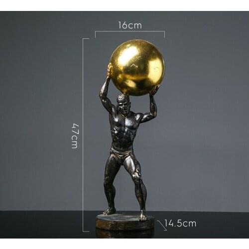 NORDIC CREATIVE ATLAS CHARACTER SCULPTURE TITAN STATUE RESIN CRAFT DESKTOP AMERICAN HERCULES FIGURINES HOME DECORATE R2767